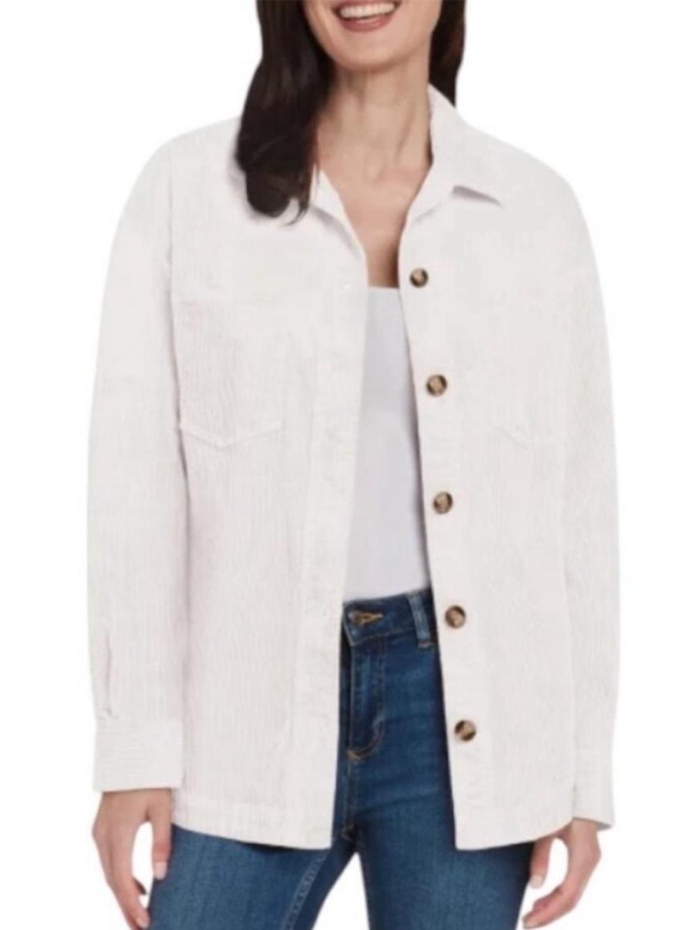NWT Matty M Beige Corduroy Jacket with Collar Beige / Cream Large